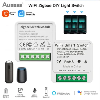 1/2/3/4 Банда ZigBee/ WIFI Sasha Mini Smart Switch Гласово приложение за Дистанционно Управление Zigbee3.0 Модул превключване с Amazon Alexa И Google