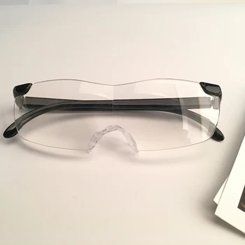 1.6 X + 250 Градуса Полнообъективная Лупа от Очила За Четене, Увеличителни Очила за възрастните Хора За Четене Черна Рамка /Прозрачен