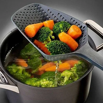 1-захранване цедка лъжица готварска найлон лъжица супа анти-попарване гевгир пържени храни цедка лъжица кухненски инструменти за приготвяне на храна