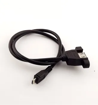 10 бр. конектор USB 2.0 A за монтаж на панел, до 5-номера за контакт порт Micro кабел-адаптер за пренос на данни от 50 см