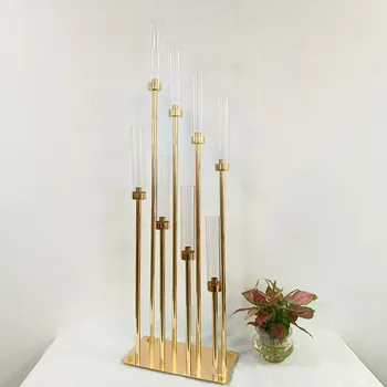 10 БР. метален свещник, свещник, ваза за цветя, централният елемент на сватбена маса, поставка за sconces свещ, пътен декор за парти