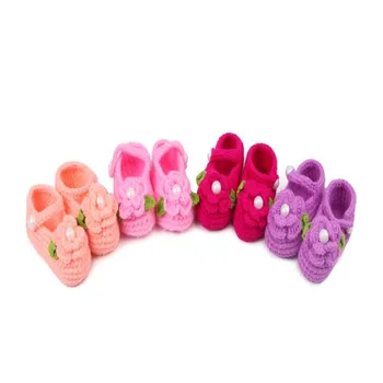 10 двойки 2021 Нова Детска Ръчно изработени обувки, За разходки с Перлата на Цвете, Детски Обувки От Чиста вълна, Ръчно изработени, Четырехсезонная Обувки, Червено, Розово, Синьо