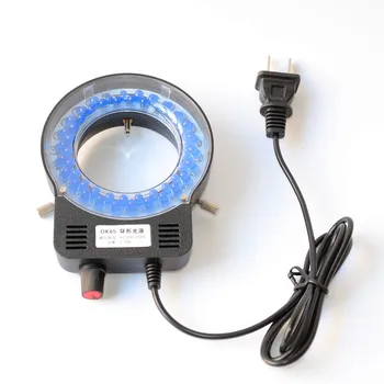100-240 В оптичен синя led видео стерео микроскоп, околовръстен източник на светлина, вътрешен диаметър от 65 mm, лампа Microscopio с регулируема яркост