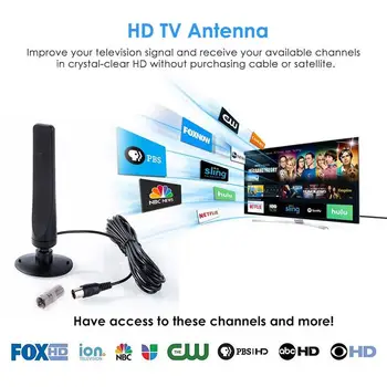 1080P Вътрешна цифрова телевизионна антена, усилвател приемник на сигнала, телевизионна антена, HDTV, мини DVB-T2 антена, 3,0 м, лесна инсталация