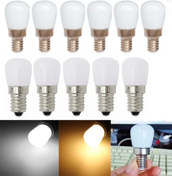 10X led лампа за хладилник E14 E12 3 W Царевичен лампа за хладилник с Бяла led лампа SMD2835 Замяна на халогенни лампи 110 В На 220 В 12 В 24 В