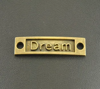 15 бр. бронзов цвят Писмо Мечта Конектор Вдъхновение Окачване САМ изработка на бижута A412