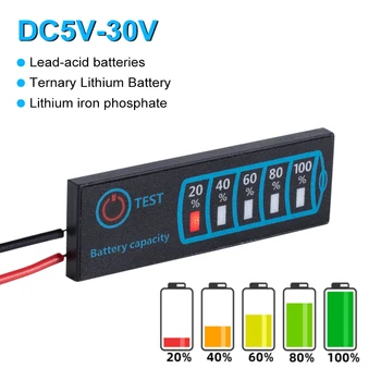 1S-8S 18650 Литиево-йонна батерия Липо Литиево 5-30 В Оловно-Киселинната Индикатор за нивото на зареждане на Батерията Тестер LCD дисплей Измерване на Капацитет на Модул за Измерване на Напрежение