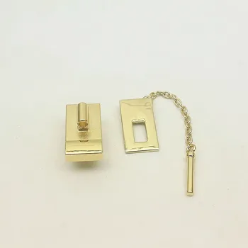 2 елемента Правоъгълна чанта 58x24 мм със завъртане на ключ, верига, катарами, копчета, закопчалки за чанти, бутон, кожена обков, смяна на аксесоари