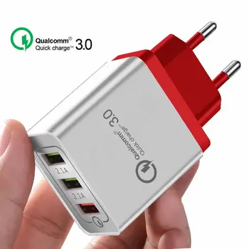 20 БР QC3.0 3 порта Бързо зарядно устройство EU/US включете USB стенно зарядно устройство Бързо зарядно устройство за iPhone XS