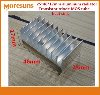 20 бр. електронни радиатор 25*46*17 мм алуминиев радиатор вход за транзистор триод MOS-тръба на радиатора