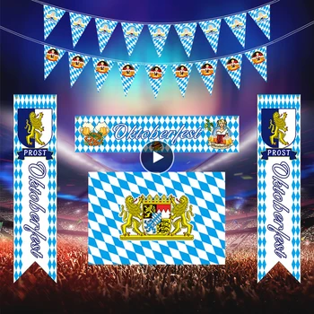 2021 Украса на Октоберфест Флаг немска бира Празнични аксесоари Декор на баварската фиеста на 100 души банер Безплатна доставка
