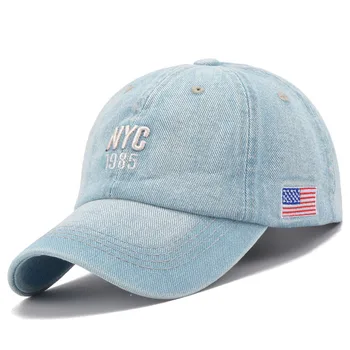 2023 Denim Мъжка бейзболна шапка дамски дънкови бейзболна шапка с бродерия и букви, бейзболна шапка унисекс, шапки-шапки, лятна спортна хип-хоп шапка Gorras