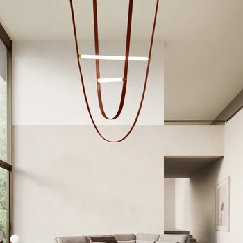 2023 Модерен Минималистичен Колан Led Окачен Лампа в стил Италианско Изкуство Лампара Lampadario Soffitto Moderno Decoration Maisons