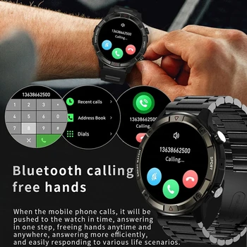 2023 Нови мъжки умни часовници, които се показват винаги време, Bluetooth-предизвикателство, спортна музика, карта памет 4 GB, умни часовници Samsung Android и ios