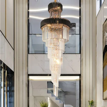 2023 Прости окачени декоративни тавани с дървени висящи лампи, кристален полилей, черно луксозна модерна led полилей, домашно осветление