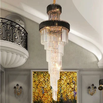 2023 Прости окачени декоративни тавани с дървени висящи лампи, кристален полилей, черно луксозна модерна led полилей, домашно осветление