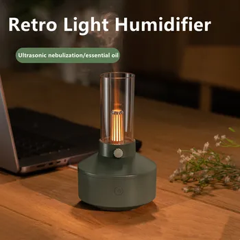 2023 Ретро лампа ароматерапевтични дифузор безшумен led лампа с нажежаема жичка лека нощ Овлажнител на въздуха за дома спални