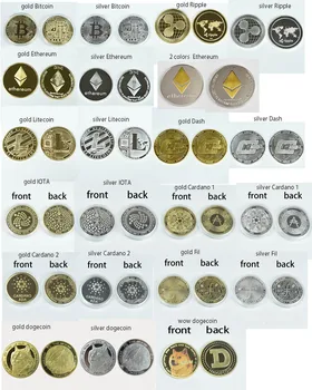 22 дизайн Златна Биткойн монета Litecoin БТК Eth XRP Dash Крипто са подбрани метална монета