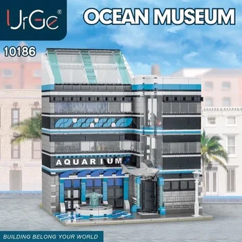 2234 БР Аквариум Музей на океана Модулни строителни блокове, Тухли, Морска градина, играчки за рожден ден, Коледни подаръци