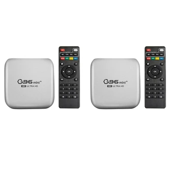 2X Q96 Mini Plus Tv Box 5G + Wifi Smart Tv Box Amlogic S905W 4-ядрен 64-битов 4 GB + 32 GB Wifi media player е в Горната кутия-Plug EU
