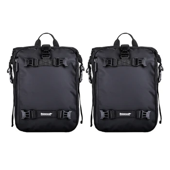 2X Чанта за носене Rhinowalk, велосипедна водоустойчива чанта за мотоциклет, МТБ пътна задната стойка, велосипедна чанта за задна седалка, раница 10л (черен)