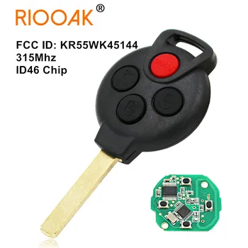 3 + 1 Бутонът Smart Remote Key 315 Mhz ID46 Чип за Mercedes-Benz, Smart 2005-2015 FCC ID: KR55WK45144