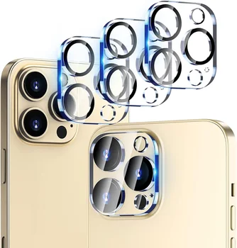 3 бр. за iPhone 14 Pro Max защитно фолио за камера от закалено стъкло, фолио за обектива на камерата на iPhone 14 Plus с нощно кръг