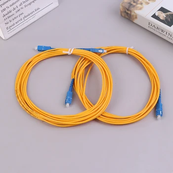 3-метров симплексный оптичен кабел SC-SC/UPC, однорежимный пластир кабел с косичкой FTTH, оптични конектори