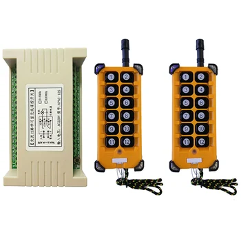 3000 м AC220V 12-канален радиоконтроллер RF Безжично дистанционно управление Система на мостовия кран Приемник + Цифров бутон, дистанционно управление