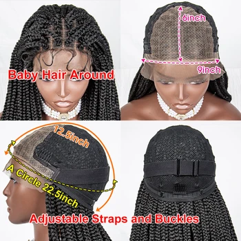 36 Инча Синтетични дантелени предната плетени перуки с детски коса на Расти от естествена коса плетени Синтетични перуки за черни жени