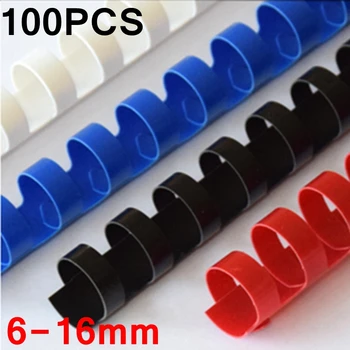 4 цвята 100 бр./кор. престилки за подвързване PVC 21 пръстени 6-16 мм за подвързване 20-120 листа формат А4, гребен за подвързване, пластмасови пръстени