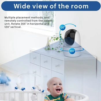 5-инчов PTZ видеоняня с цифрова камера за наблюдение Автоматично нощно виждане двупосочен домофонна система, гледане на деца Plug EU