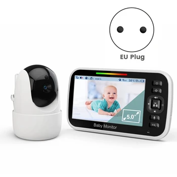 5-инчов PTZ видеоняня с цифрова камера за наблюдение Автоматично нощно виждане двупосочен домофонна система, гледане на деца Plug EU