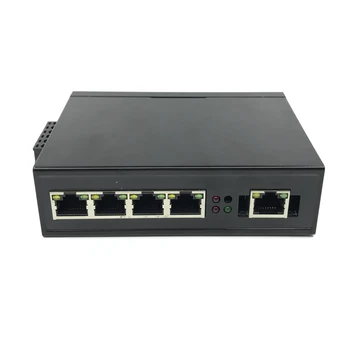 5-портов индустриална мрежа Ethernet комутатор с управление на DIN-шина с дължина 1000 М, мрежа gigabit poe, суич, захранван от POE