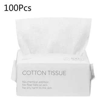 50/100 бр Еднократно кърпа за лице Пътни памучни салфетки за Почистване на грим на лицето
