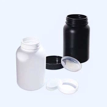 50-1000 мл пластмасова кръгла бутилка за реактиви с голямо гърло, бутилка от полиетилен с висока плътност, бутилка за проби черно на бяло с широко гърло