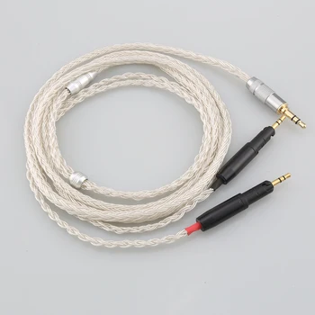 6,5 мм и 2,5 мм XLR 4,4 мм 16-ядрени OCC посеребренный сплетен кабел жак за слушалки Audio-Technica ATH-R70X