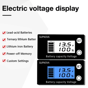 7-68 LCD дисплей 3 S 4S 5S 7 S 10 S 13 S Индикатор за капацитет на батерията 12 В 36-48 В Волтметър Измерване на Температура 2 Тел Тестер нива на мощност