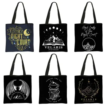 Acotar Velaris Чанти за пазаруване Night Court Дамски чанти SJM City of Starlight, Еко-Чанта на рамото, Жените Множество чанта За Пазаруване