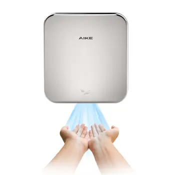 AIKE Високоскоростна въздушна сушилня за ръце, 1400 W, интелигентен сензор от неръждаема стомана, автоматично сушене ръчна машина за търговски баня