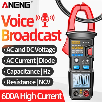 ANENG AT619 Цифров Мултицет За пренос на Глас, Излъчване на Клип Професионален AC/DC Клещи Амперметър Текущата Скоба Тестер за Електрозахранване