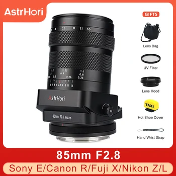 AstrHori 85 мм F2.8 Полнокадровый Макросъемный Ръчен обектив с Накланяне и изместване за Sony E Nikon Z Fuji X Canon R RF EOSR Leica L Sigma L Планина