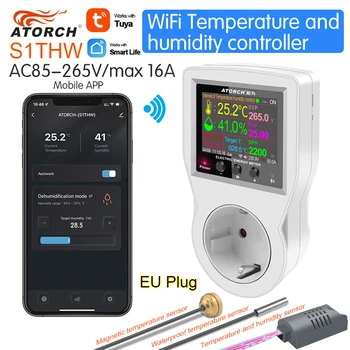 ATORCH S1 WiFi ЕС розетка регулатор на температурата и на влажността за домашно овлажняване на изсушаване охлаждане отопление за приложения