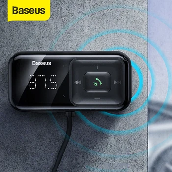 Baseus Автомобилен Bluetooth 5,0 Безжичен FM Трансмитер MP3 Плеър Приемник 3A Dual USB Зарядно За Запалката За Samsung