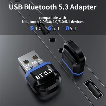 Bluetooth Адаптер 5,3 Bluetooth Bluetooth Usb-ключ 5,0 безжичен рецептор Blutooth Adpatador ключ Bluethooth за слушалки за PC
