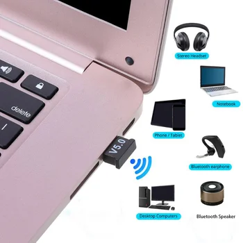 Bluetooth Адаптер за PC Usb Bluetooth 5,0 Ключ Bluetooth 5,0 Приемник за Динамиката на Мишката, Клавиатурата Музикален Аудиопередатчик