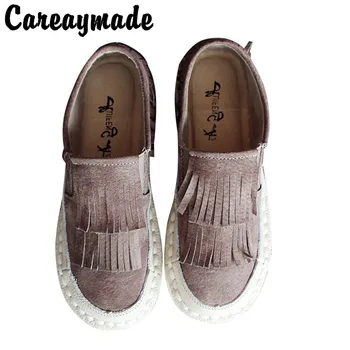 Careaymade-нови обувки, изработени ръчно от телешка кожа с горния слой на японски фолк стил, модни и ежедневни обувки подметка 