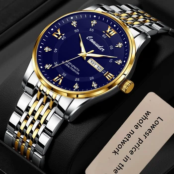 COMUDIRGold Часовници за мъже, водоустойчиви спортни мъжки часовници, най-добрата марка за Луксозни мъжки бизнес кварцов ръчен часовник Relogio Masculino