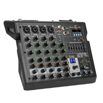 Depusheng B6 Професионален Преносим Вграден 99 вида DSP ефект DJ Миксиране на 6 Канален мини Аудио Смесител