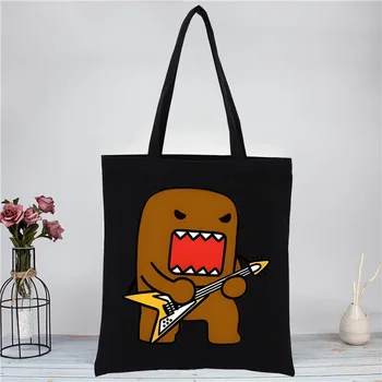 Domo Kun y2k Холщовая чанта-тоут, черни чанти, Harajuku, ежедневни дамски чанта за момичета, еко-торбички за пазаруване по рамото